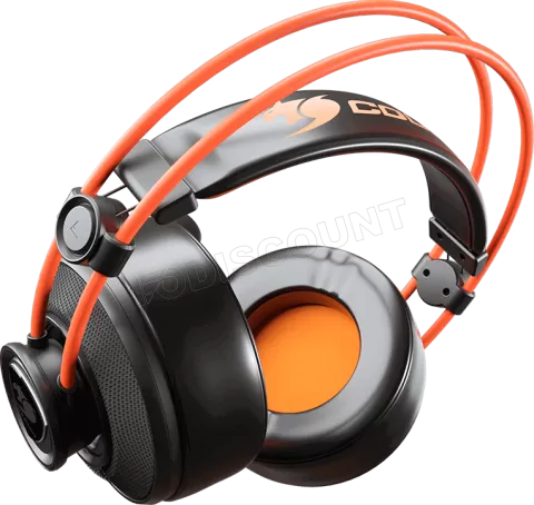 Photo de Pack 2en1 (Ecouteurs/Casque) Gamer filaire Cougar Immersa Ti Ex (Noir/Orange)