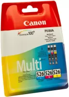 Photo de Pack 3 cartouches d'encre CANON CLI-526C/M/Y (3 couleurs)