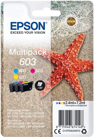 Photo de Pack 3 cartouches d'encre Epson Etoile de mer 603 (3 Couleurs)