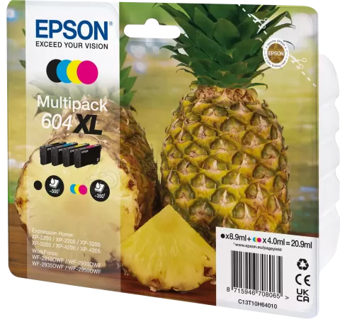 Photo de Pack 4 cartouches d'encre Epson Ananas 604 XL (Noir + Couleurs)