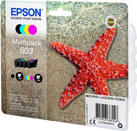 Photo de Pack 4 cartouches d'encre Epson Etoile de mer 603 (Noir + Couleurs)