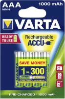 Photo de Pack 4 piles rechargeables Varta type AAA 1,2V - 1000 mAh (R03)