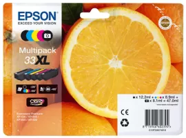 Photo de Pack 5 cartouches d'encre Epson Orange T3337XL (Noir + Couleurs + Noir photo)