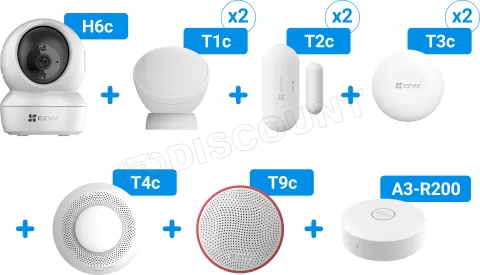 Photo de Pack Alarme Ezviz Sensor Kit - caméra, capteurs et alarmes
