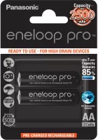Photo de Pack blister de 2 piles rechargeables Panasonic Eneloop Pro type AA 1,2V - 2500 mAh (R06)