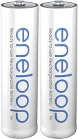 Photo de Pack blister de 2 piles rechargeables Panasonic Eneloop type AA 1,2V - 1900 mAh (R06)