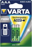 Photo de Pack blister de 2 piles rechargeables VARTA type AAA 1,2V - 550 mAh (HR03)