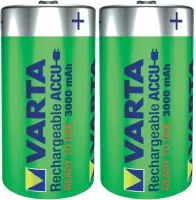 Photo de Pack blister de 2 piles rechargeables Varta Type C 1,2V - 3000 mAh (LR14)
