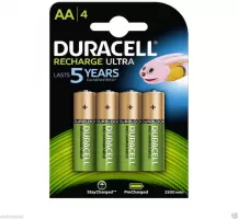 Photo de Pack blister de 4 piles rechargeables Duracell Ultra type AA 1,2V - 2500 mAh (R06)