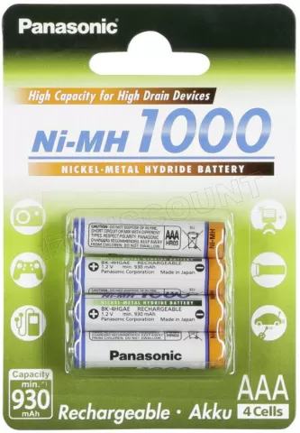 Lot de 2 piles rechargeables NiMH R03/AAA