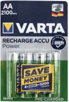 Photo de Pack blister de 4 piles rechargeables Varta type AA 1,2V - 2100mAh (LR06)