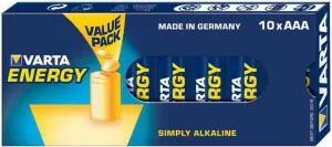 Photo de Pack de 10 piles Alcaline Varta Energy type AAA 1,5V (R03)