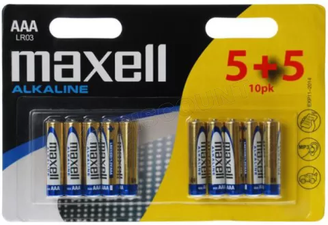 Pack de 10 piles Alcalines Maxell type AAA (LR3) 1,5V à prix bas