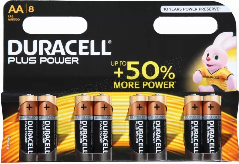 Photo de Pack de 8 piles Alcaline Duracell Plus Power type AA 1,5V (R06)