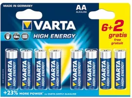 Photo de Pack de 8 piles Alcaline Varta type AA 1,5V (LR6)