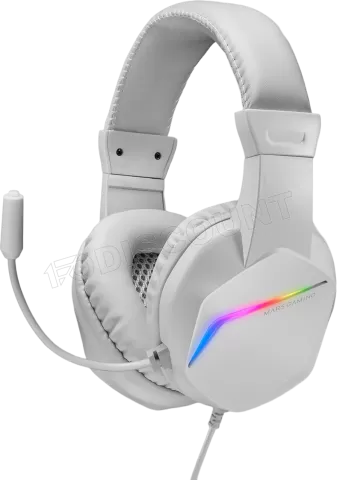 Photo de Pack Gamer 4en1 (Clavier/Souris/Casque/Tapis) Mars Gaming MCP-RGB3 (Blanc)