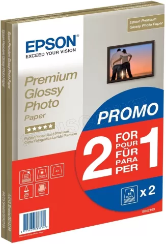 Photo de Pack Papier Photo Epson Prenium glacé 255g/m² - 2x15 feuilles A4