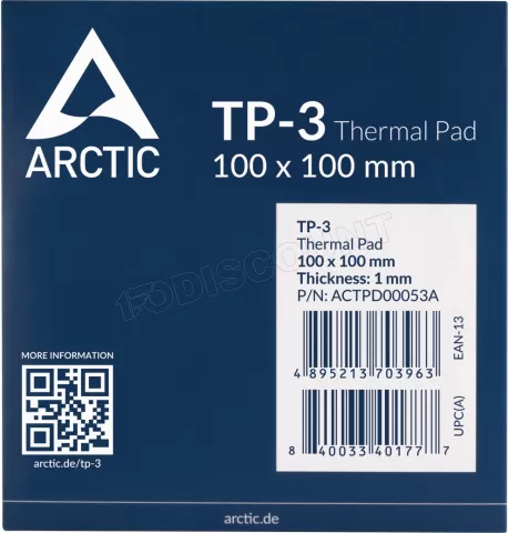 Photo de Pad thermique Arctic TP-3 100x100x1mm (Bleu)