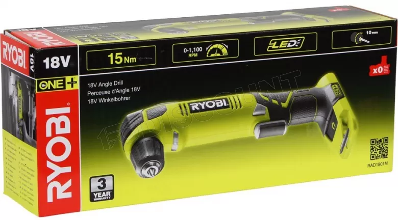 Perceuse visseuse d'angle sans fil Ryobi One+ RAD1801M 18V (Sans