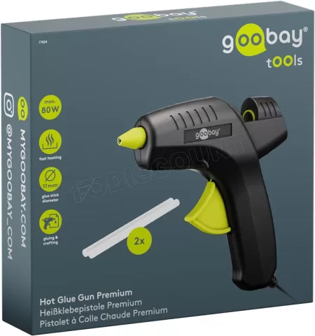 Photo de Pistolet à colle chaude Goobay pour bâtons de 11mm (Noir)