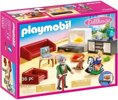 Photo de Playmobil 70207 Dollhouse - Salon avec cheminée
