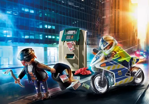 Photo de Playmobil 70572 City Action - Policier avec moto et voleur