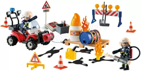 Photo de Playmobil 9486 - Calendrier de l'Avent - Pompiers incendie chantier