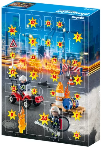 Photo de Playmobil 9486 - Calendrier de l'Avent - Pompiers incendie chantier
