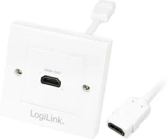 Photo de Prise à encastrer + Plastron HDMI femelle (Type A) vers HDMI femelle (Type A) (Blanc)