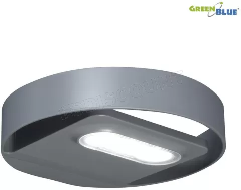 Photo de Projecteur LED extérieur solaire GreenBlue GB130 3W 125lm avec détecteur de mouvement (Gris)