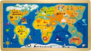 Photo de Puzzle Cadre Carte du Monde Small Foot (24 pièces)