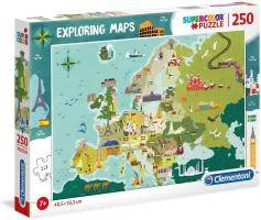 Photo de Puzzle Clementoni Carte du Monde Drapeaux et Nature