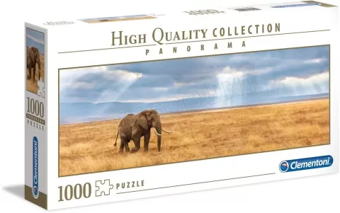 Photo de Puzzle Clementoni - Panorama : Elephants (1000 pièces)