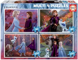 Photo de Puzzle Educa 4en1 - Progressif : Disney La Reine des neiges (50/80/100/150 pièces)