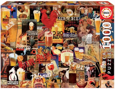 Photo de Puzzle Educa - Bières Vintage (1000 pièces)