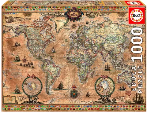 Puzzle Educa - Carte du monde Historique (1000 pièces) à prix bas