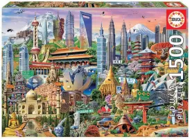 Photo de Puzzle Educa - Gratte-ciels d'Asie (1500 pièces)