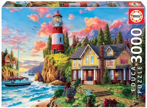 Photo de Puzzle Educa - Phare près de l'océan (3000 pièces)