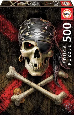 Photo de Puzzle Educa - Tête de mort pirates (500 pièces)