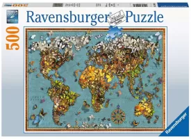 Photo de Puzzle Ravensburger - MappeMonde de Papillons (500 pièces)