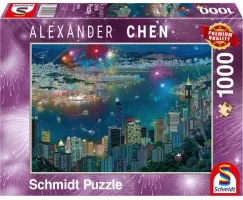 Photo de Puzzle Schmidt - Feu d'artifice sur Hong Kong (1000 pièces)