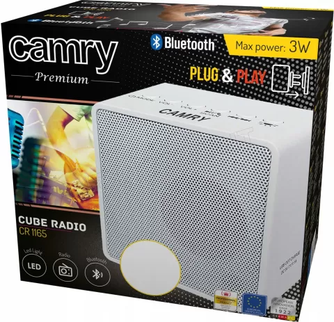 Photo de Radio FM/Bluetooth Camry CR-1165 avec chargeur USB (Blanc )