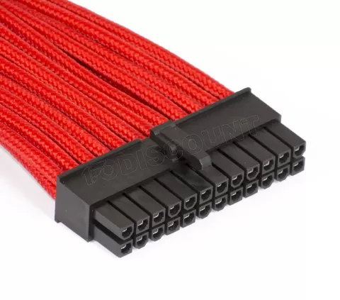 Photo de Rallonge Câble d'alimentation ATX 24 pins Phanteks 50cm (Rouge)