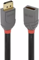 Photo de Rallonge Cable DisplayPort 1.4 Lindy M/F 3m (Noir/Gris)