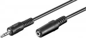 Photo de Rallonge Câble Jack 3,5mm Goobay M/F 3m (Noir)