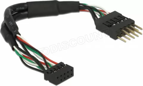 Rallonge Cable USB 2.0 interne Delock (10 broches) 12cm (Noir) à prix bas