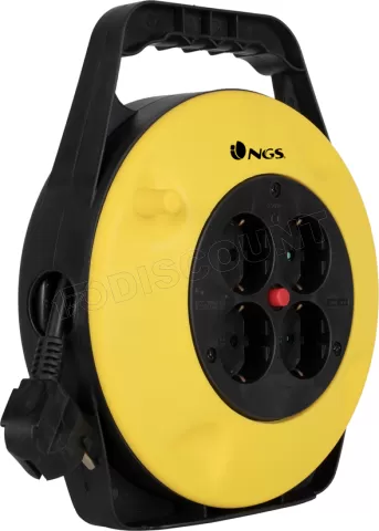 Enrouleur électrique vide 4 prises noir/ jaune