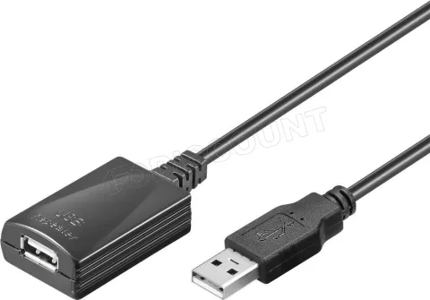 Photo de Rallonge USB 2.0 amplifiée Goobay - 5m M/F (Noir)