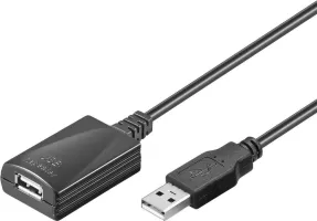 Photo de Rallonge USB 2.0 amplifiée Goobay - 5m M/F (Noir)
