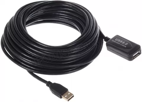 Rallonge USB 2.0 amplifiée Maclean - 10m M/F (Noir) à prix bas